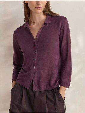 POETRY Button-Up Collared Long-Sleeve Top